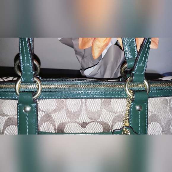 Coach 2013 Signature Stripe Python Satchel w/ Matching Wallet EUC - Picture 7 of 11